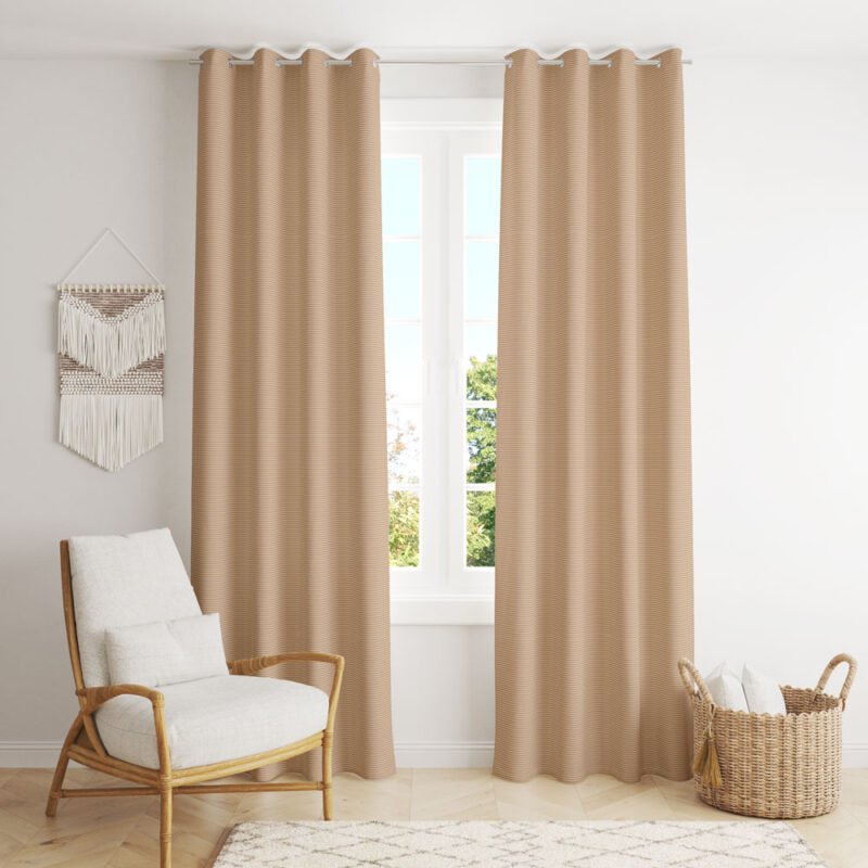 Structured Beige Curtains 733