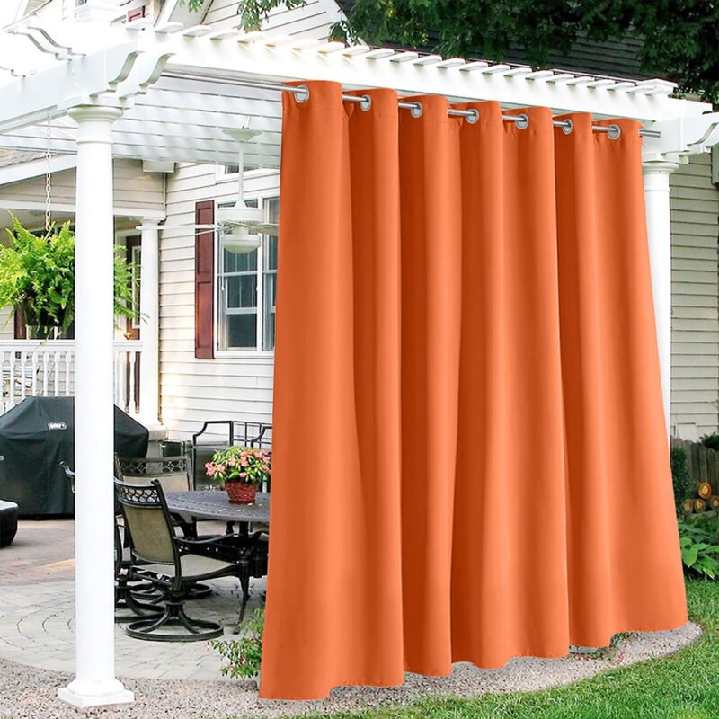 Outdoor Curtains and Drapes, custom-size, Orange, UV protection, 5 years warranty