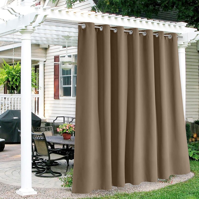 Outdoor Curtains and Drapes, custom-size, Caffe Latte 4209, UV protection, 5 years warranty