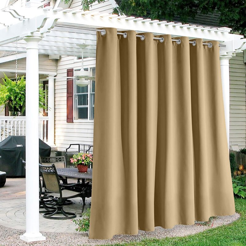 Outdoor Curtains and Drapes, custom-size, Tan 2751, UV protection, 5 years warranty