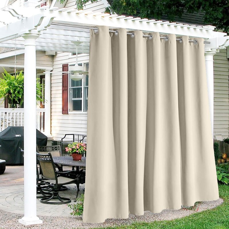 Outdoor Curtains and Drapes, custom-size, Light Beige 2730, UV protection, 5 years warranty