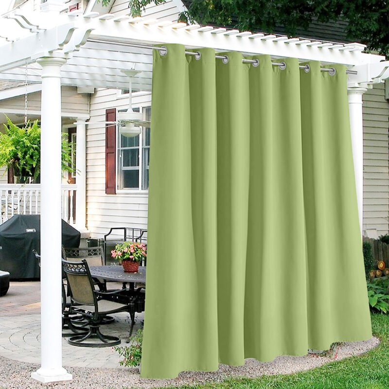 Outdoor Curtains and Drapes, custom-size, Pistachio Green, UV protection, 5 years warranty