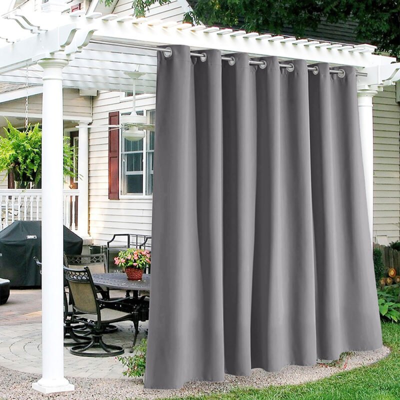 Outdoor Curtains and Drapes, custom-size, Metal Grey, UV protection, 5 years warranty .2631