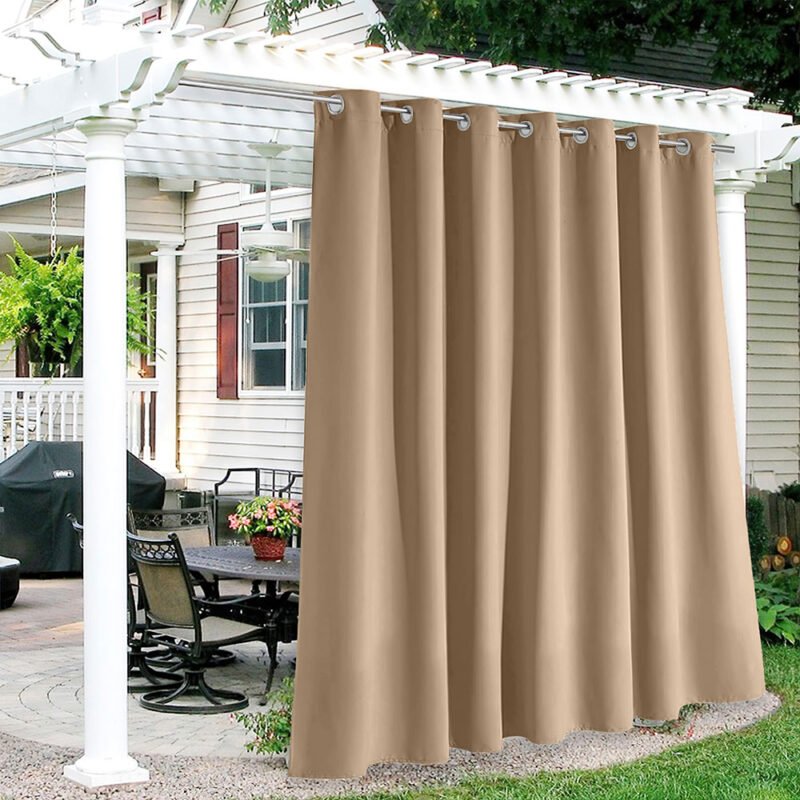 Outdoor Curtains and Drapes, custom-size, Structured Beige, UV protection, 5 years warranty