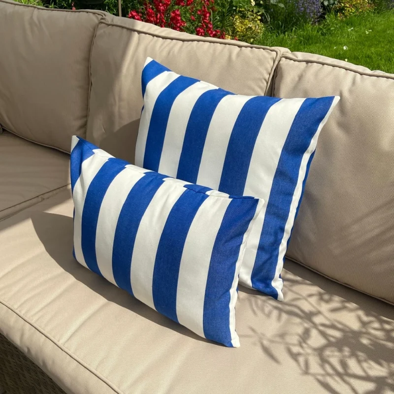 Professional fabric for outdoor, Blue stripes, water resistant, UV resistant, 5 years warranty-1