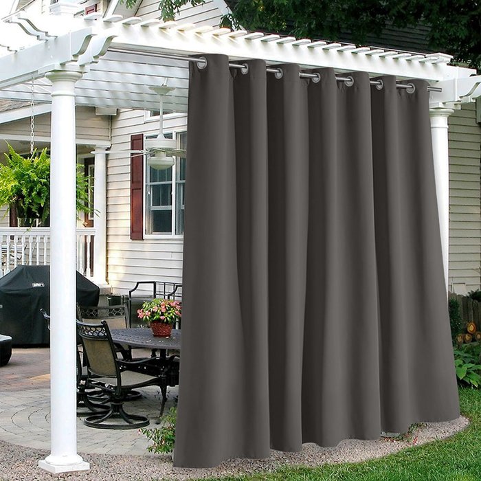 Outdoor Curtains and Drapes, custom-size, Graphite Gray 2657, UV protection, 5 years warranty