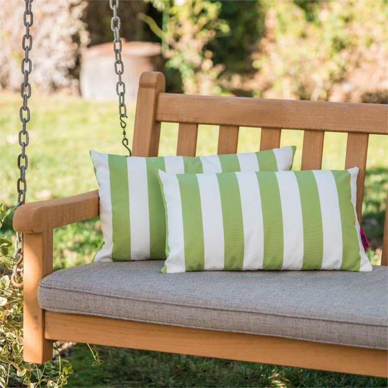 Outdoor Pillows & Cushions, custom size, Green Stripes